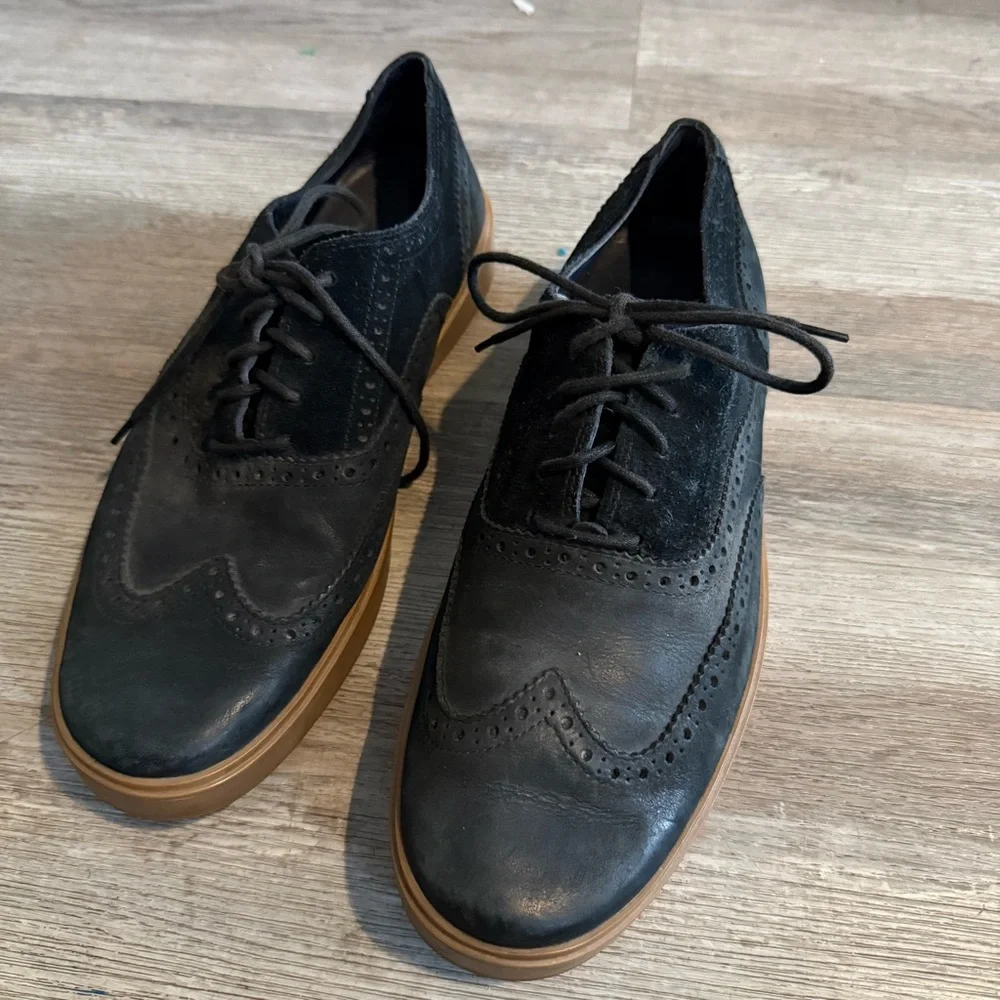 Cole Hahn Classic Black Leather Wingtip Sneakers
